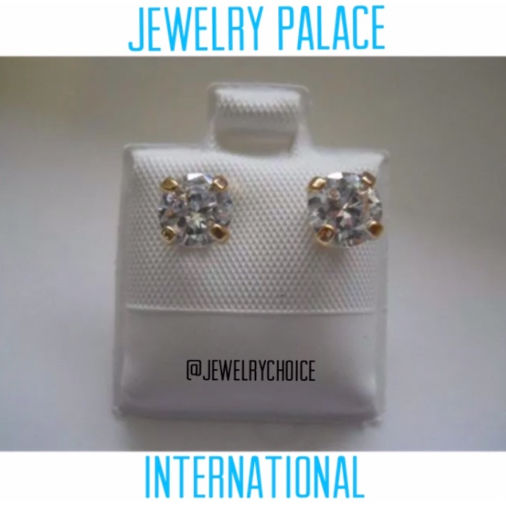 🆕14K Gold Filled .75 Carat CZ Post Earrings